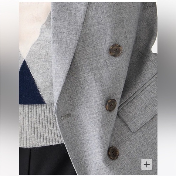 J. Crew (NWT) Collection relaxed double-breasted blazer in wool gray size 0 - Picture 6 of 12
